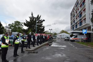 Forças de Segurança em homenagem a profissionais de saúde no Hospital de Bragança